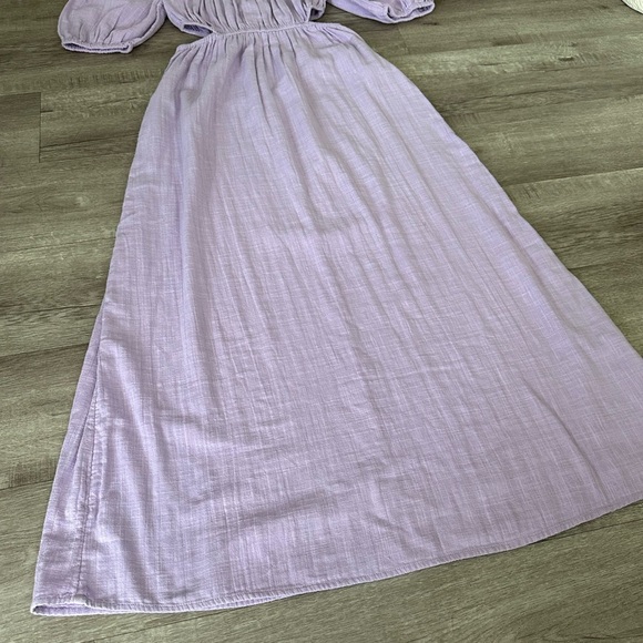 New Billabong On the Coast Cutout Cotton Maxi Dress in Lilac Breeze - Picture 5 of 11